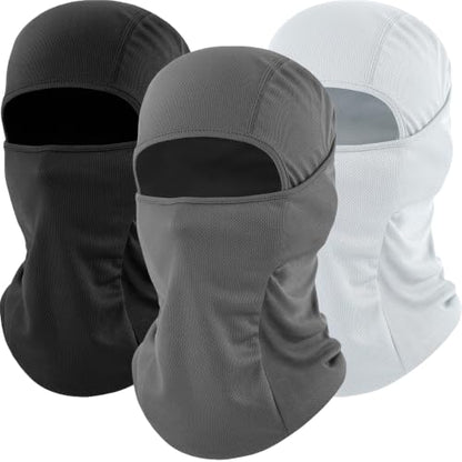 ROXUN Ski Mask Balaclava, Motorcycle Summer Cooling Breathable UV Protector - color: 302-black+gray+white
