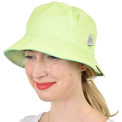 C.C Unisex 100% Cotton Packable Reversible Tie Dye Bucket Sun Hat - color: Mint/Lime