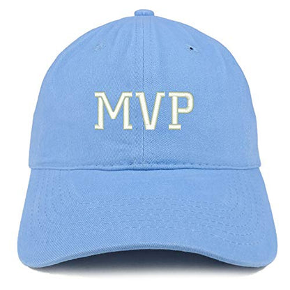 Trendy Apparel Shop MVP Embroidered Unstructured Cotton Dad Hat - color: Carolina Blue