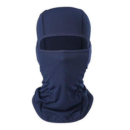 Balaclava Face Mask Adjustable Windproof UV Protection Hood - color: Dark Blue