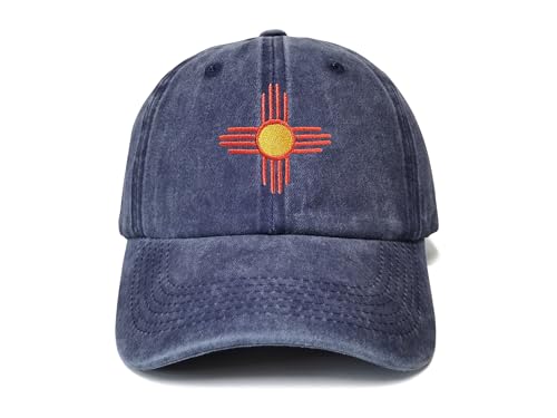 America State City Flag Hats - color: New Mexico Flag (Washed Navy Blue)