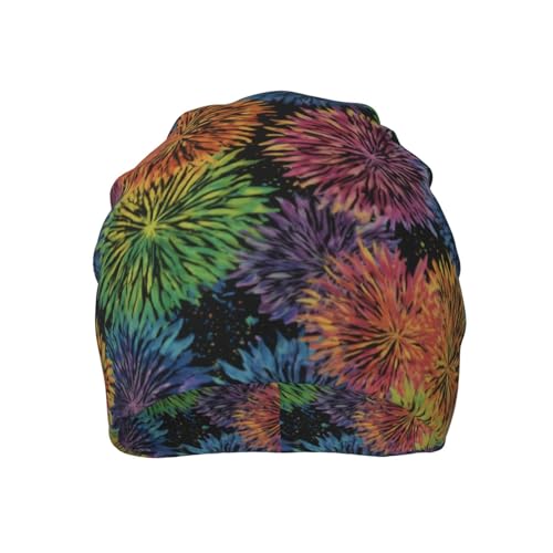 Slouchy Beanie Hat Skull Cap Chemo Headwear Baggy Hats for Men Women Running Cycling - color: Colorful Flowers