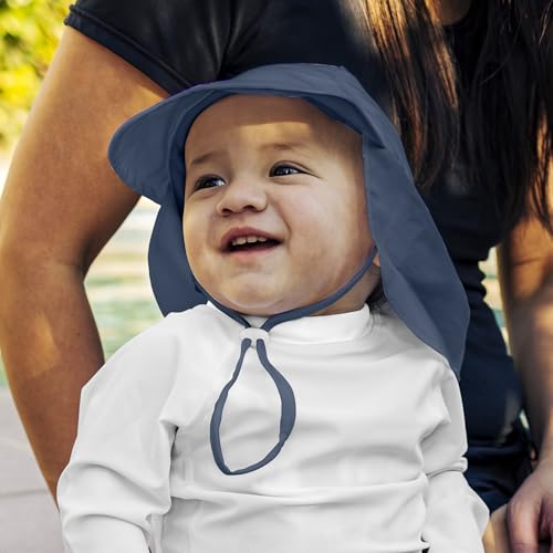 Green Sprouts Unisex-Baby Flap Sun Protection Swim HatHat - color: Navy, size: 2-4T