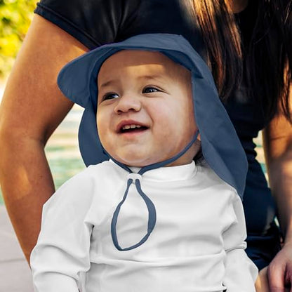 Green Sprouts Unisex-Baby Flap Sun Protection Swim HatHat - color: Navy, size: 0-6 Months