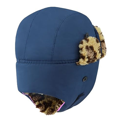 Toddler Kids Trapper Hat Boys Girls Winter Hat with Ear Flaps 1-8T - color: 1c-navy, size: 5-8 Years