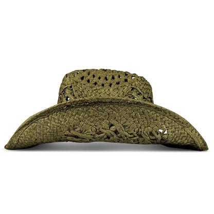 Lucky Brand Women's Straw Cowboy Hat | Rope Design | Western | Style | Fashion | Sun Protection | Breathable - color: Woven Straw - Olive