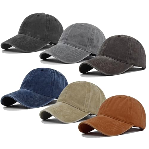 Ultrafun Unisex Vintage Baseball Cap Washed Distressed Plain Blank Baseball Hat Adjustable Dad Hat for Outdoor Sports - color: 6pack-multi 4