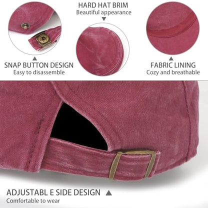 Initlove Mens Newsboy Cap Washed Beret Ivy Hat Flat Hats for Cabbie Driving - color: Wine Red