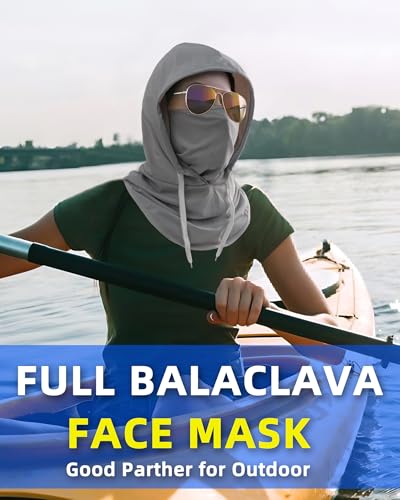 Summer Balaclava Face Mask with Breathable Holes Sun Face Shield for Men - color: Light Gray