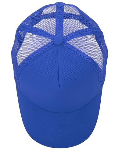 Gelante Polyester Foam Front, Mesh Back 5 Panel Sublimation Trucker Baseball Cap Snapback Hat - color: Royal