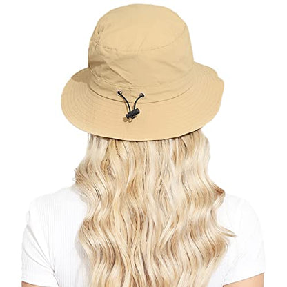 Packable Bucket Hat for Women Waterproof UV Protection Sun Hat - color: Khaki