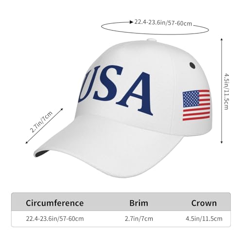 American Flag Baseball Caps Embroiderred USA Flag Patriotic Dad Hat Adjustable Trucker Hats for Men Women - color: Usa Flag White 1