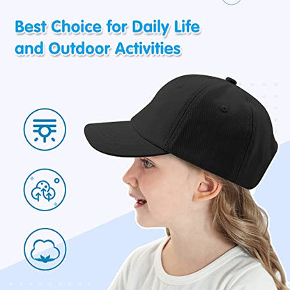 Peecabe Plain Toddler Baseball Hat Unisex Cotton Kids Trucker Hat Adjustable Baby Boys Sun Caps Girls Baseball Cap 1-5Y - color: 2pcs-b, size: 4-8 Years