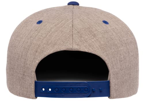 Yupoong Classics 6089 Wool-Blended Snapback Cap Bundle w/Cap Catcher - color: Heather/Royal