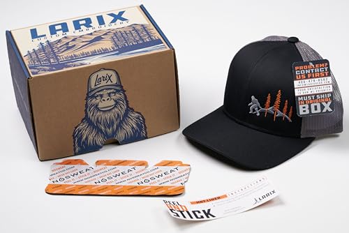 LARIX Trucker Hat Men - Snapback Cap with Breatheable Mesh Back, Hats for men, Mens Hat, Mens Trucker Hats - color: Heather Gray Sm Light Blue Beige (Wb)