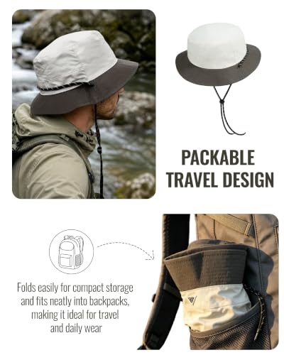 Clakllie Reversible Packable Boonie Fishing Hat UV Protection Sun Beach Hat - color: Bk2601-purpledarkgray