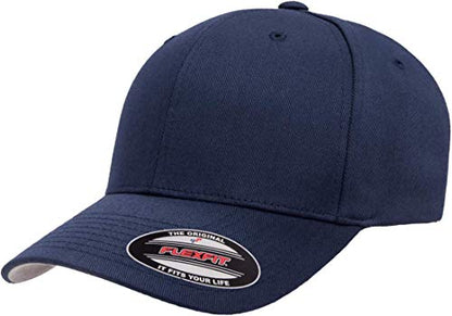 Flexfit Polyester Cotton Spandex Hat Black & Navy, Small-Medium