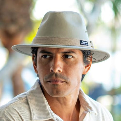 Panama Jack Men's Original Canvas Safari Sun Hat, UPF 50+ Sun Protection Cap, 2.5" Brim - color: Khaki, size: Small