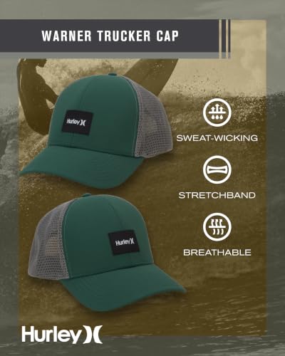 Hurley Mens Trucker Hat Fairway Mesh Trucker Hat, Quick Dry Snapback - color: Twilight Marsh