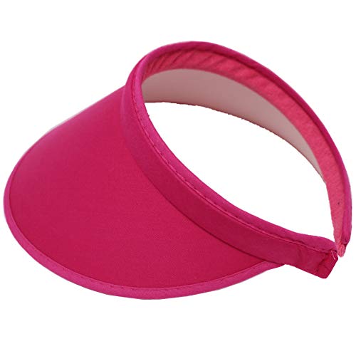 PRO.FASHION Women's Summer Sun UV Protection Visor Wide Brim Clip on Beach Pool Golf Cap Hat - color: Pink