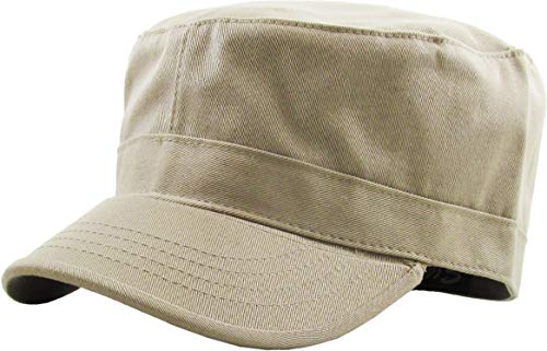 KBETHOS Cadet Army Cap Basic Everyday Military Style Hat (Now with STASH Pocket Version Available) - color: Khaki Daily Cadet, size: Small