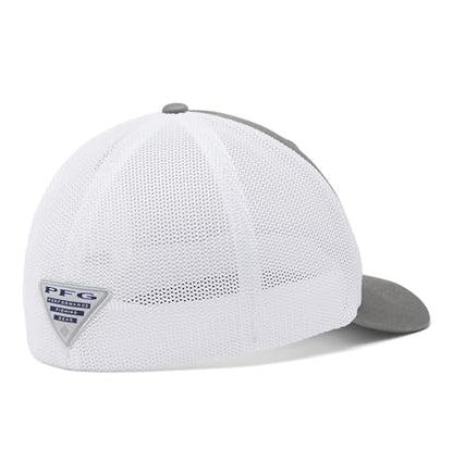 Columbia Unisex PFG Logo Mesh Ball Cap - color: Titanium/White, size: Large-X-Large