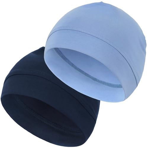 100% Cotton Skull Caps for Men Women, Sleeping Cap Beanie for Locs - color: Set K