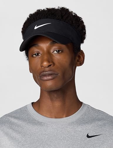 Nike Unisex Adult Dri-FIT Ace Visor Hat | Mens and Womens - color: Black/Anthracite/White, size: Small-Medium