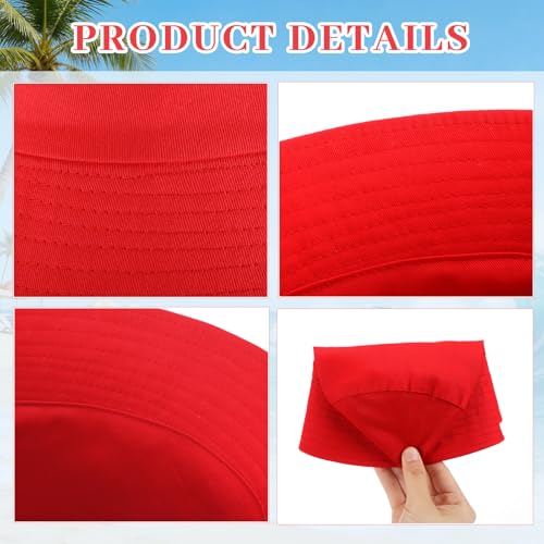 12/24/36 Pcs Bucket Hats for Men Women Bulk - color: Red, size: Medium