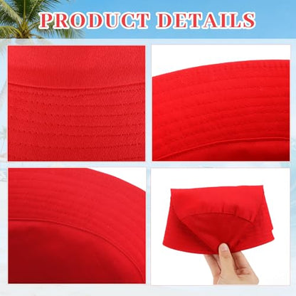 12/24/36 Pcs Bucket Hats for Men Women Bulk - color: Red, size: Large