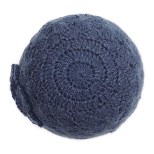 ZLYC Women Winter Crochet Knit Floral Beanie Hat - color: Rose Blue, size: One Size