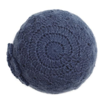 ZLYC Women Winter Crochet Knit Floral Beanie Hat - color: Rose Blue, size: One Size