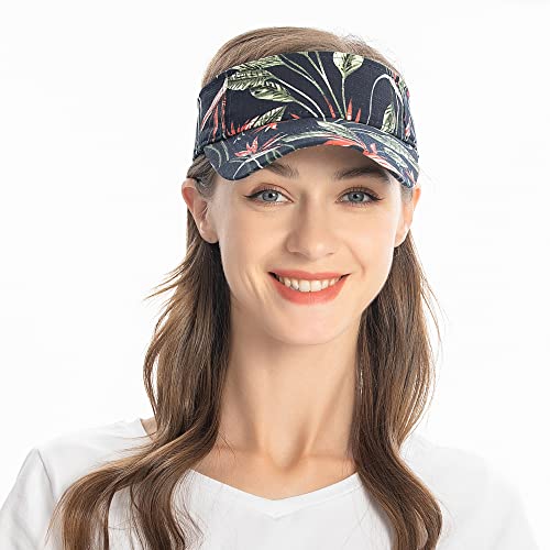 ZLYC Print Sports Sun Visors for Women Girls - color: Black
