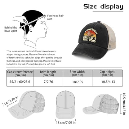 A Clean Beaver Always Gets More Wood Trucker Hats - Women's & Men's Funny Dad Hats - Perfect Birthday Gifts - color: Black