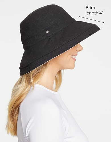Solbari Women's Holiday Sun Hat UPF 50+ - color: Black/Beige, size: Small-Medium