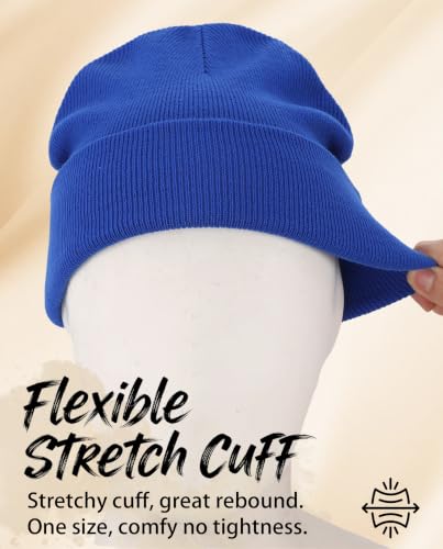 Connectyle Men's Cuffed Beanie Hat Double Layer Knit Winter Watch Cap - color: Blue