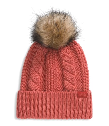 THE NORTH FACE Women's Oh Mega Fur Pom Beanie | Deep Fit Cuffed Winter Hat With Oversized Faux-fur Pom & Cable Detailing - color: Mars Dust