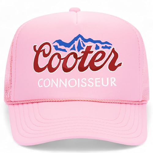 Connoisseur Trucker Hat | Funny Meme Party Trendy Cowboy Beer | Premium Snapback Hat for Men & Women - color: Pink