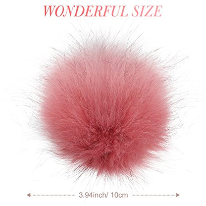 Tatuo 16 Pcs Faux Fur Pom Poms for Hats, Multicolor - color: Mixed Colors
