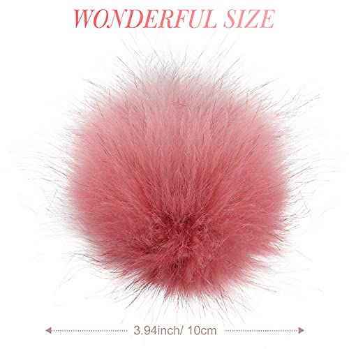 Tatuo 16 Pcs Faux Fur Pom Poms for Hats, Multicolor - color: Mixed Colors
