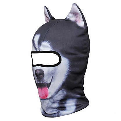 WTACTFUL 3D Animal Ears Balaclava, Breathable Face Mask for Halloween - color: Husky Meb-02
