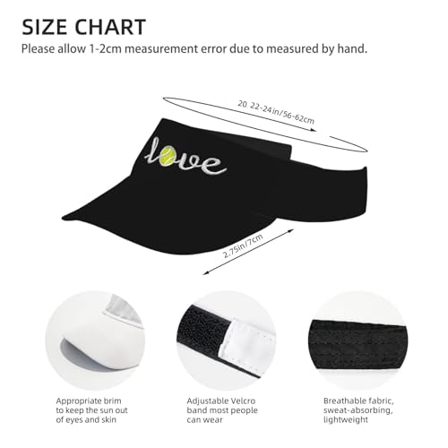 Embroidered Pickleball Visor Men Women,Gifts for Pickleball Lovers - color: Black, style: Tennis Love