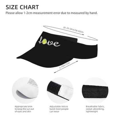 Embroidered Pickleball Visor Men Women,Gifts for Pickleball Lovers - color: Black, style: Tennis Love