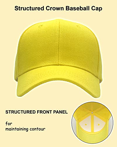 Utmost Structured Baseball Cap with Adjustable Closure - Performance Hat for Outdoor Activities - color: 1pc Yellow