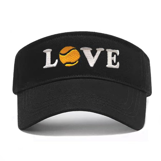 Embroidered Pickleball Visor Men Women,Gifts for Pickleball Lovers - color: Black, style: Love Tennis