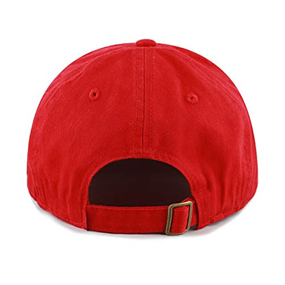 Cotton Baseball Cap Dad Hat – Washed Low Profile Adjustable Hat for Men Women Casual Outdoor Running Golf - color: Red
