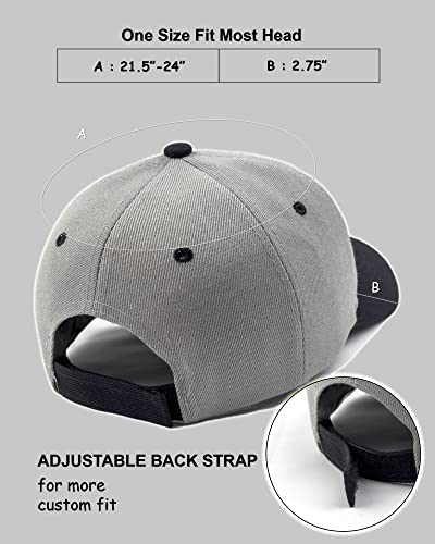 Utmost Structured Baseball Cap with Adjustable Closure - Performance Hat for Outdoor Activities - color: 1pc Grey/Black