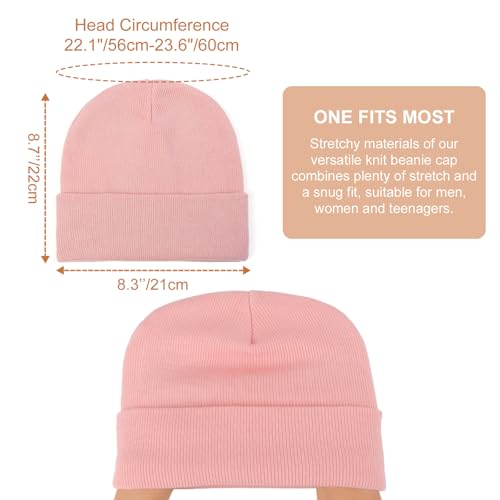 DRESHOW Winter Beanie for Women Men Fleece Lined Slouchy Knit Thick Beanies - color: 1 Pack Knit Beanie Hat: Pink