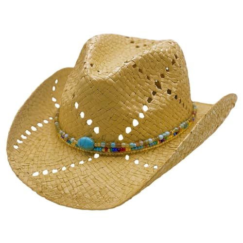 Panama Jack Women's Sun Hats - Paper Braid Straw, Assorted Styles - color: Brown Drifter Cowboy Hat