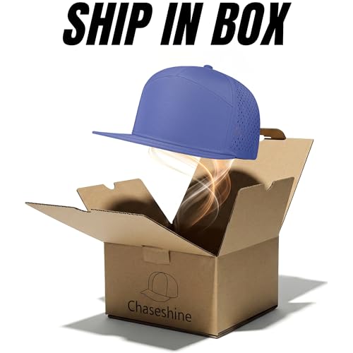 4 Inclusive Sizes Performance Flat Brim Trucker Hat Men Women, 7 Panel Snapback Running - color: 65.blue